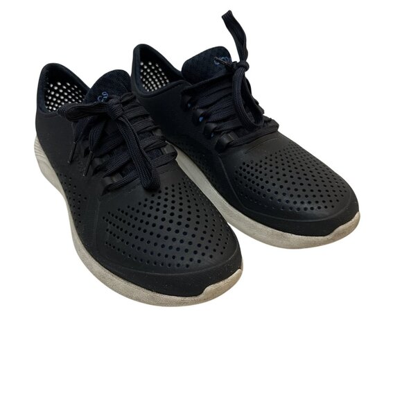 Crocs LiteRide Shoes Mens Size 9 Blue Lace Up Sneakers Lightweight Comfort - Picture 1 of 11